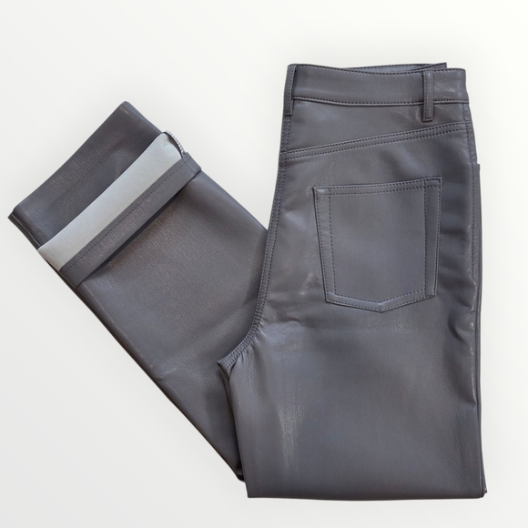 NWOT - Aritzia Wilfred Melina Vegan Leather Pants - Ardoise - Size 6 - Picture 14 of 16